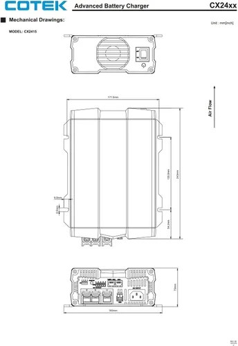 Vista 7 de Cargador de batería avanzado de 3 etapas CX2415 24VDC 15A