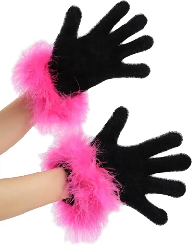 Vista 37 de Sahabowi Guantes de cuero para clima frío Manopla de lana cálida de invierno para mujeres