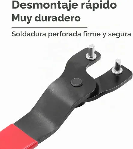 Vista 4 de Amoladora angular Llave de pasador ajustable universal para máquina amoladora angular (rojo)