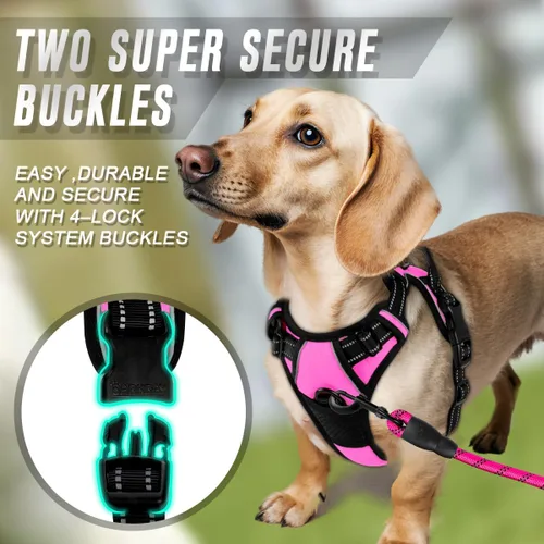 Vista 153 de BARKBAY - Arnés para perro sin tirones con clip frontal, material resistente y reflectante, asa de fácil control para pasear perros grandes