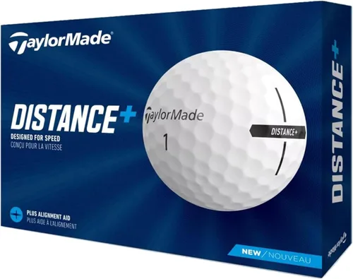Vista 2 de TaylorMade Distance+ Logo - Pelotas de golf personalizadas con logotipo personalizado (Set de 12)