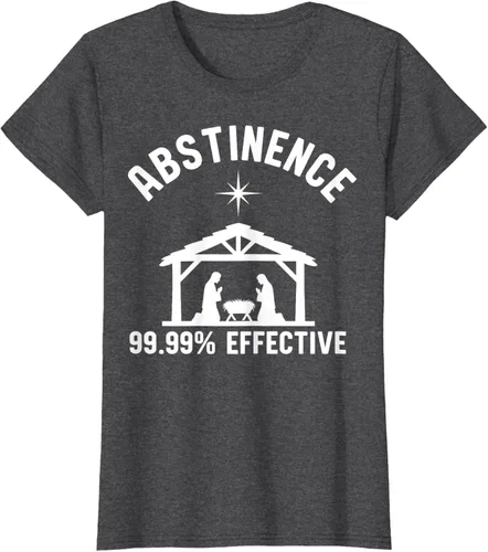 Vista 5 de Abstinence 99.99 Percent Effective Nativity Christmas Joke T-Shirt