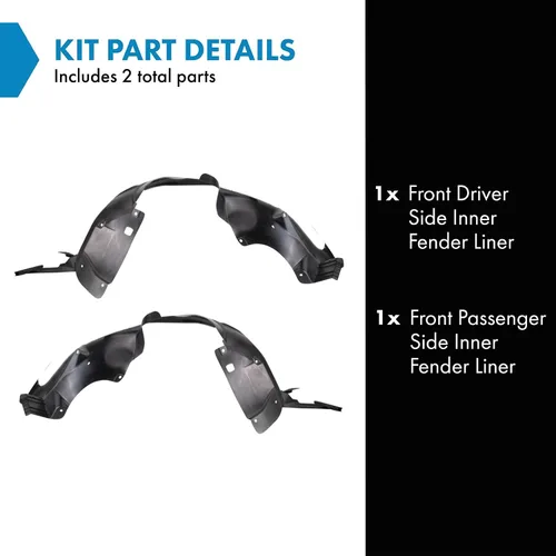 Vista 2 de TRQ Juego de forros de guardabarros interior delantero compatible con Chevrolet Trax 2017-2020