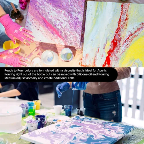 Vista 7 de Pouring Masters - Pintura acrílica premezclada de 8 onzas líquidas listas para verter, oro de 24 quilates, suministros de arte fluido para lienzo