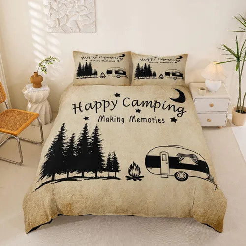 Vista 23 de Erosebridal Camper Bedding - Juego de ropa de cama de 2 piezas, estilo rústico de granja, juego de ropa de cama de campamento para adolescentes