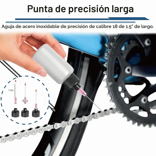 Vista 3 de 5 botellas de plástico para apretar (1 onza), botella de aceite de pistola de precisión, aplicador de aceite LDPE con punta aplicadora de acero