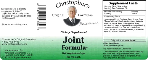 Vista 4 de Dr. Christopher Joint Formula 100 Tapas vegetarianas