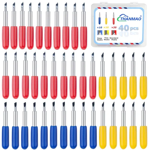 Vista 8 de THANMAO 40 cuchillas de repuesto compatibles con máquinas de corte Explore Air 2/Air 3/Maker/Maker 3/4, incluye 40 cuchillas de corte profundo