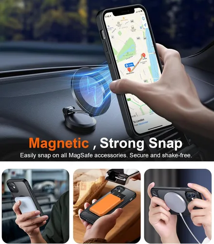 Vista 5 de Funda para iPhone 11 con compatibilidad magnética, [Soporte invisible incorporado][Compatible con MagSafe]