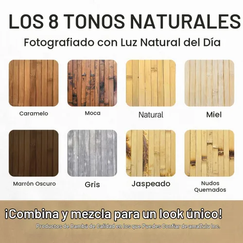 Vista 4 de amaZulu - Paneles de pared de bambú natural de 4 x 8 pulgadas, revestimiento de tambor gris, tono neutro fresco, pared de acento flexible
