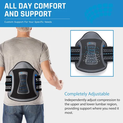 Vista 3 de Nu-Form - Soporte universal para la espalda baja - Soporte de espalda LSO con cierre ajustable, cinturón de soporte lumbar para tensiones