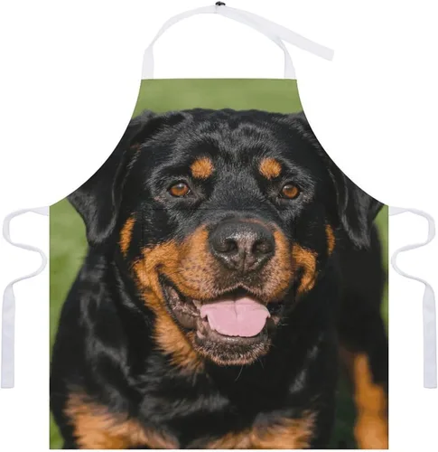 Vista 7 de MUSM Apron for Adults - 27.6 X 31.5 Inch, Heavy-Duty Polyester Aprons with Two Large Pockets, Waterproof Rottweiler Kitchen Apron for Cooking