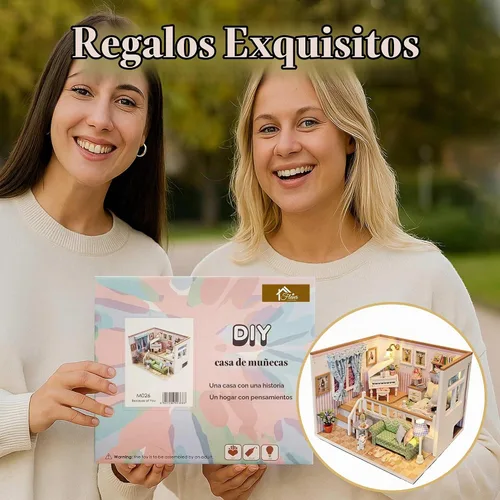 Vista 8 de Flever Kit de casa de muñecas en miniatura, habitación creativa con muebles para regalo romántico de San Valentín (debido a conocerte)