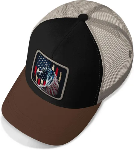 Vista 4 de Asvance Trucker Hat - Mesh Back Baseball Cap for Mens - Premium American Patriots Embroidered Hats - Gift for Dad