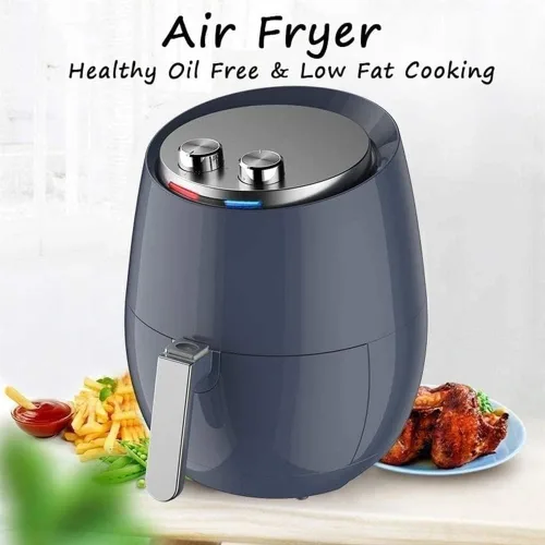 Vista 3 de Horno freidora de aire, freidora eléctrica de aire caliente, 1400 vatios, cocina con control de temperatura, apagado automático, sin BPA, cesta