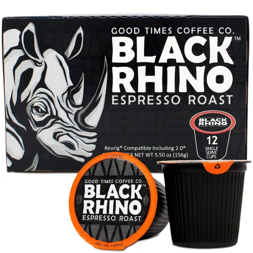 Vista 9 de Black Rhino Espresso Roast - Tazas individuales para cafeteras Keurig K-Cup, 72