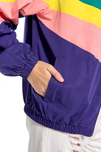 Vista 5 de Chaqueta rompevientos de los años 80 y 90 para mujer, chaqueta neón Verde