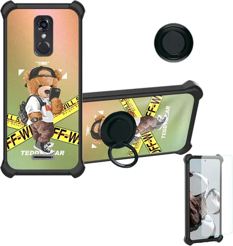 Vista 24 de Aroepurt Funda para Blu Bold N3 compatible con Blu Bold N3 Phone Cover [con protector de pantalla de vidrio templado] [PC duro + silicona suave]