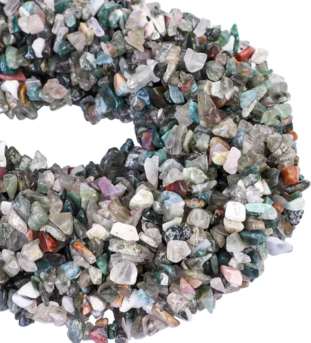 Vista 2 de Cuentas de ágata india de 0.197-0.315 in para la fabricación de joyas, cristal curativo de forma irregular, suministro de cuentas sueltas, paquete