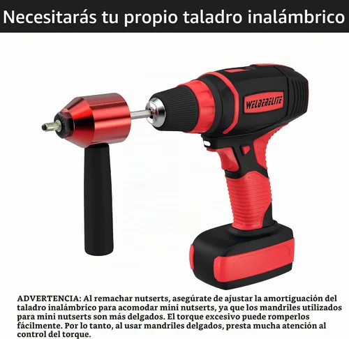 Vista 8 de Kit de herramienta adaptador de tuerca de remache WelderElite Contiene 290 tuercas de remache y 13 mandriles