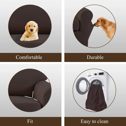 Vista 5 de Easy-Going - Funda elástica de microfibra de 2 piezas para sofá, funda suave de elastano, lavable, parte inferior elástica, protector para muebles