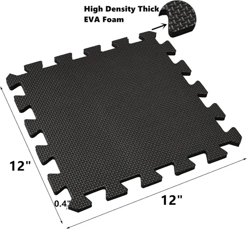 Vista 2 de DEAYOU Tapete de espuma entrelazado de 16 azulejos, 12 x 12 pulgadas, tapete de rompecabezas de espuma EVA con bordes, tapete protector suave de 0.4