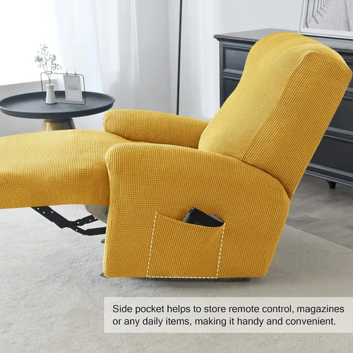 Vista 4 de CONRUSER Funda elástica para sillón reclinable, 4 piezas, funda gruesa para sofá de un solo asiento, funda de jacquard suave para sillón reclinable