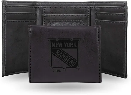 Vista 11 de NHL Rico Industries - Billetera triple grabada con láser y tres pliegues, accesorio para hombre
