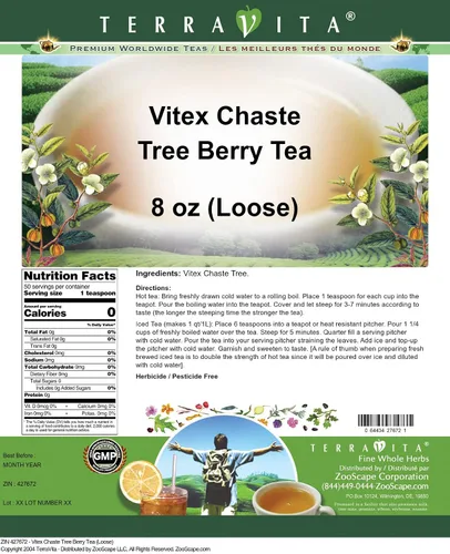 Vista 2 de Vitex Chaste Tree Berry Tea (suelto) (8 oz, ZIN: 427672)