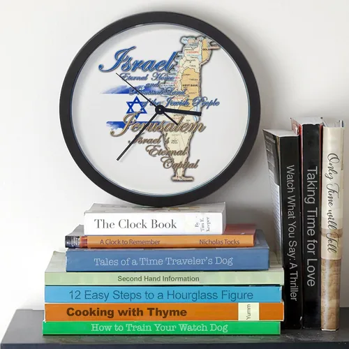 Vista 3 de CafePress Israel, Jerusalén - Reloj de pared de 10 pulgadas para sala de estar, cocina u oficina