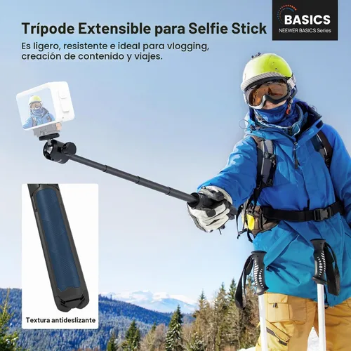 Vista 2 de NEEWER Basics - Trípode extensible para selfie, mango de metal portátil compatible con Canon G7X Mark III Sony ZV-1 RX100 VII A6400 A6600 Nikon