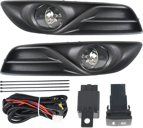 Vista 6 de LABLT Luces antiniebla de conducción + interruptor + kit de cableado de repuesto para Nissan Sentra 2013 2014 2015