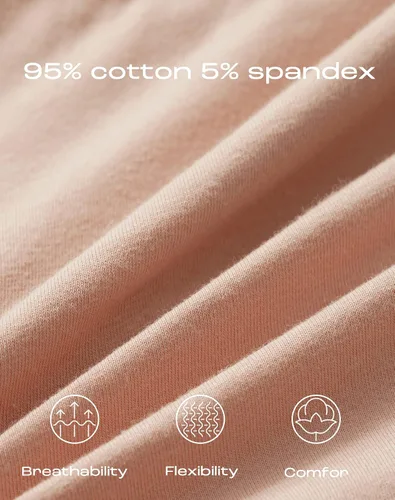 Vista 5 de INNERSY Ropa interior transpirable de algodón para mujer, ropa interior hipster, cómoda, paquete de 5