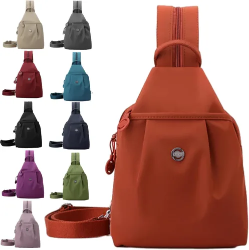 Vista 10 de Bolsa impermeable de 2 vías, bolsa de hombro convertible Oxford de gran capacidad, bolsa cruzada para mujer, mochila de viaje, Negro -, Mediana