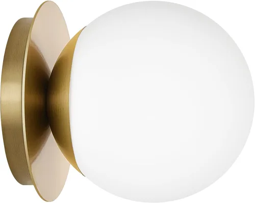Vista 11 de 1 aplique de pared negro mate, moderno aplique de baño con vidrio de globo lechoso, lámpara de pared para espejo de baño, sala de estar, pasillo