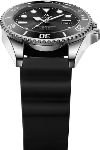 Vista 4 de LN LENQIN Relojes para hombre, reloj impermeable de acero inoxidable para A5-LN-0548-Plata Negro