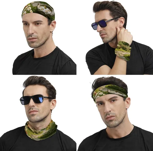 Vista 4 de Bauerngarten Face Scarf Cover Ear Loop Hole,Outdoors Face Mask for Women Men Sports Yoga Running Hiking Ski Snowboard,Cooling Neck Shield Scarf