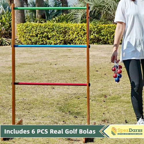Vista 7 de SpexDarxs Juego de pelota de escalera, juego de madera de 35 pulgadas