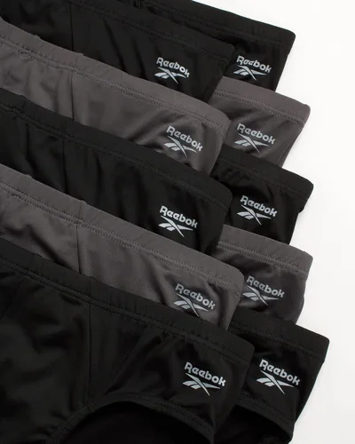 Vista 2 de Reebok Ropa interior para hombre - Calzones de tiro bajo de secado rápido (paquete de 10)