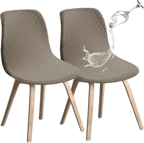 Vista 13 de Juego de 2 fundas de jacquard para silla, elásticas, impermeables, escandinavas, para sillas de comedor, lavables, modernas, fundas de asiento
