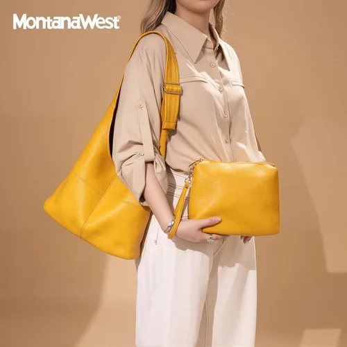 Vista 2 de Montana West - Bolso para mujer tipo hobo, ultra suave, plegable, con monedero