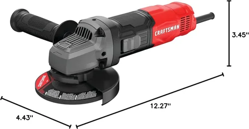 Vista 9 de CRAFTSMAN Herramienta amoladora angular pequeña de 4-1/2 pulgadas, 6 amperios, 12,000 RPM, con cable (CMEG100)