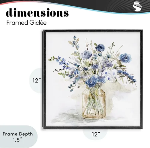 Vista 4 de Spring Floral Dollops' Framed Giclee Art