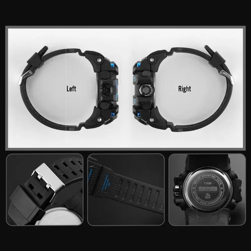 Vista 6 de Mens Analog Digital LED 50M Waterproof Outdoor Sport Watch Military Multifunction Casual Dual Display 12H24H Stopwatch Calendar Wrist Watch