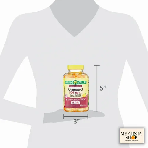 Vista 6 de Spring Valley Omega 3 500mg 180 cápsulas blandas de aceite de pescado Suplementos dietéticos + me Gusta Sticker
