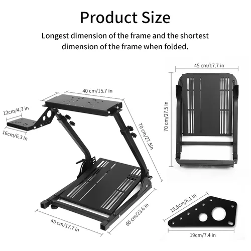 Vista 7 de Guil Vim Racing Wheel Stand Steering Wheel Stand Shifter Mount Adjustable Racing Stand for Logitech G29 G920 G27 G25 G923 Supporting Thrustmaster