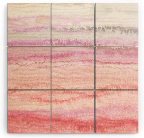 Vista 27 de Society6 Monika Strigel - Mural de pared de madera de sirena de verano de mediados de siglo, 4 x 4 pies, multicolor