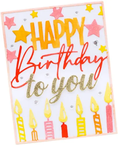 Vista 2 de Troqueles troquelados para hacer tarjetas, álbumes de recortes de metal, feliz cumpleaños, tema de tarta, troqueles de corte, bricolaje, álbum