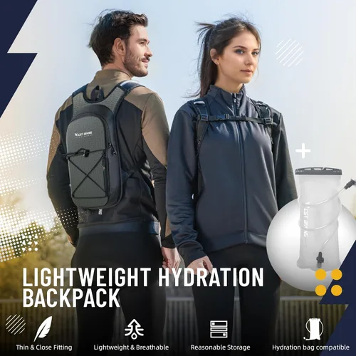 Vista 2 de Mochila de hidratación con vejiga de hidratación de TPU, mochila de agua ligera para senderismo, mochila de hidratación con bolsa de agua de 2