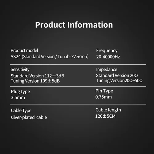 Vista 8 de KZ AS24 - Auriculares con monitor intrauditivo con controladores 24BA, auriculares IEM de alto rendimiento con 8 interruptores de sintonización